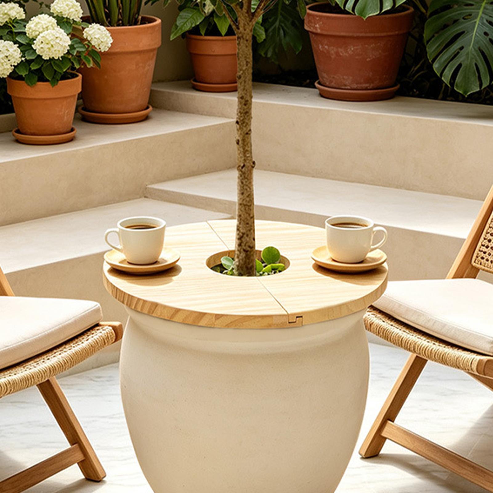 Flower Pot Covers Wooden Split - Indoor Herb Garden ulasan dan harga