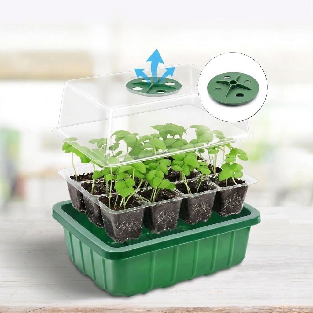 Adjustable Humidity Domes Clea - Seed Starter Tray ulasan dan harga