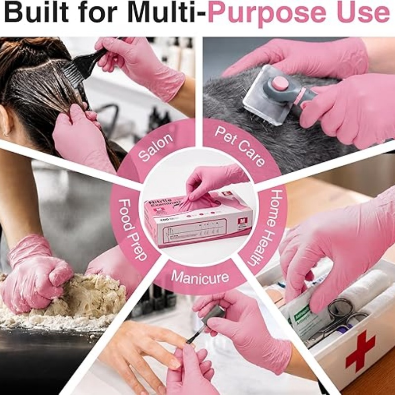 Pink Nitrile Disposable Gloves - Garden Gloves ulasan dan harga