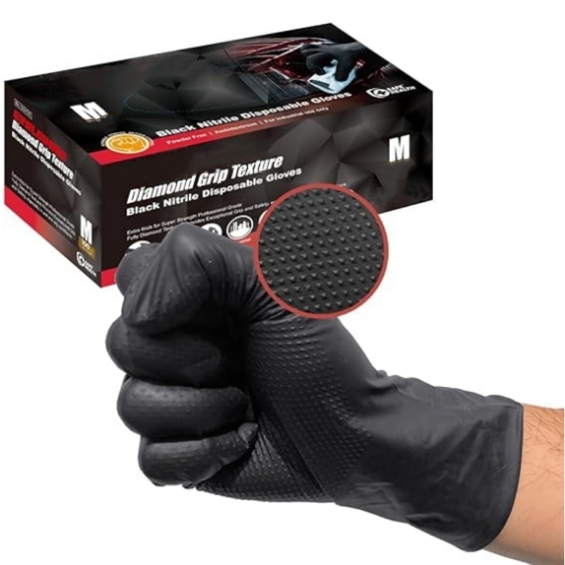 8Mil Heavy Duty Black Nitrile  - Garden Gloves ulasan dan harga