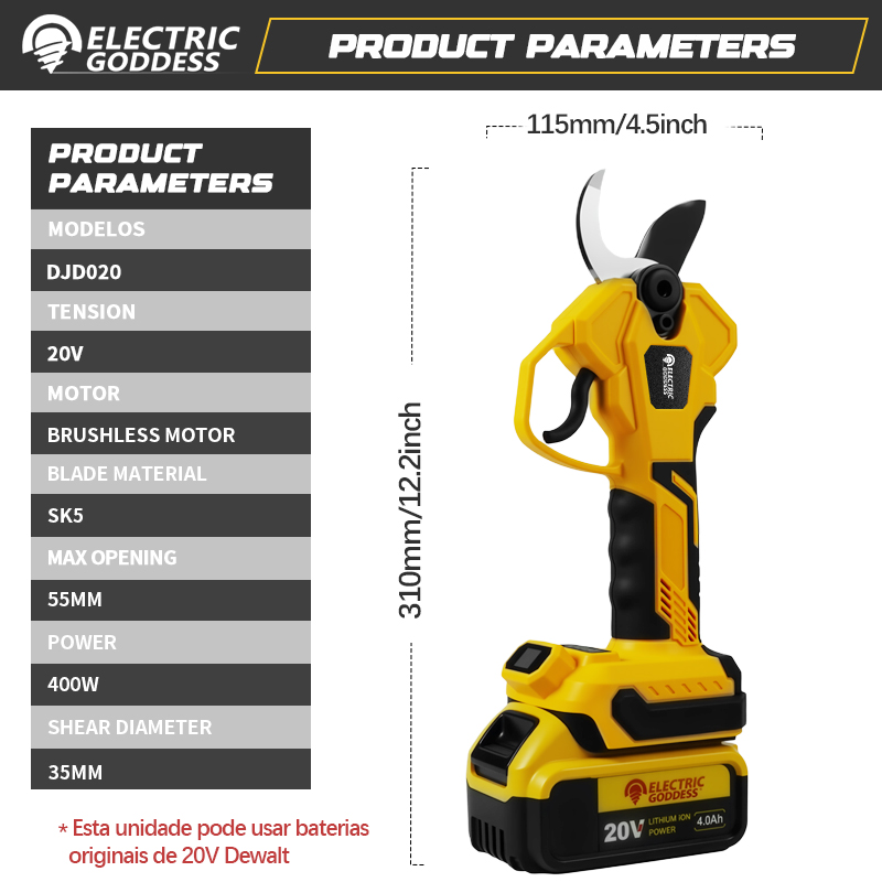 Brushless 55mm Electric Prunin - Pruning Shears ulasan dan harga