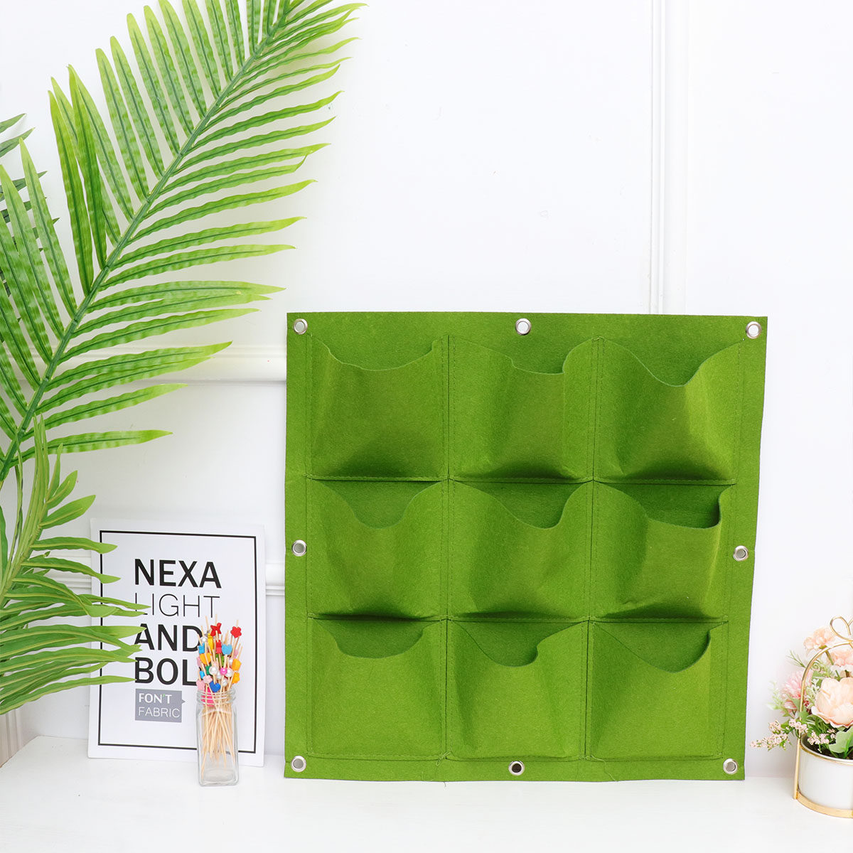 9-Pocket Wall Hanging Plant Ba - Vertical Planter ulasan dan harga