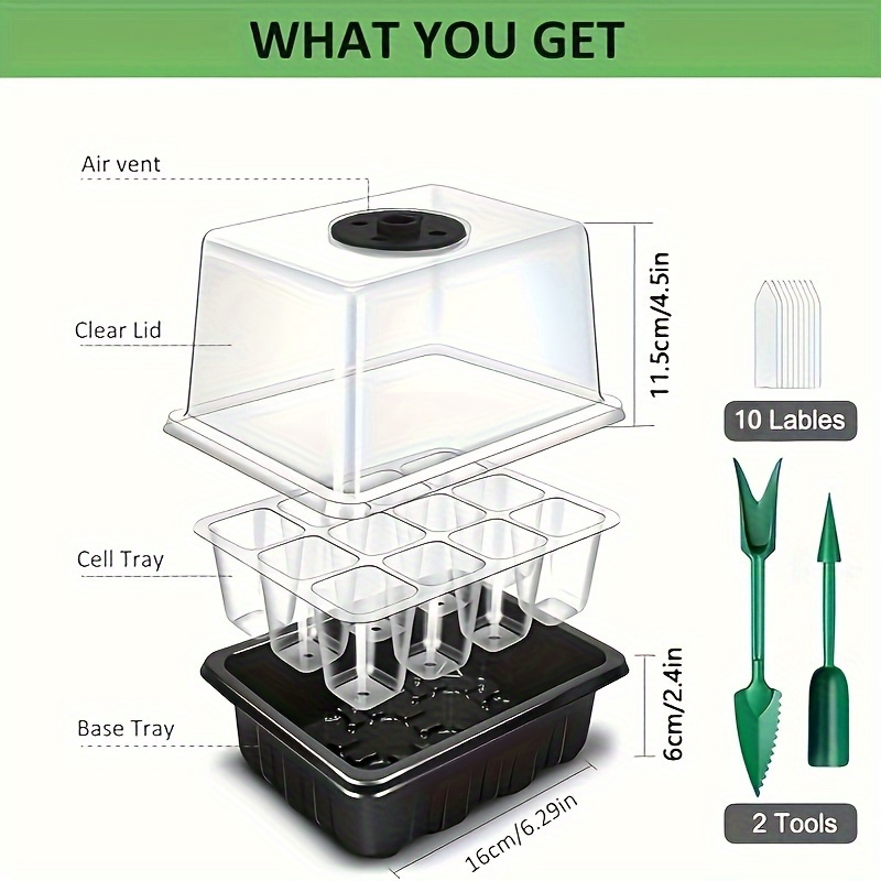 1/2/3-Pack 12/24/36-Cell Seed  - Seed Starter Tray ulasan dan harga