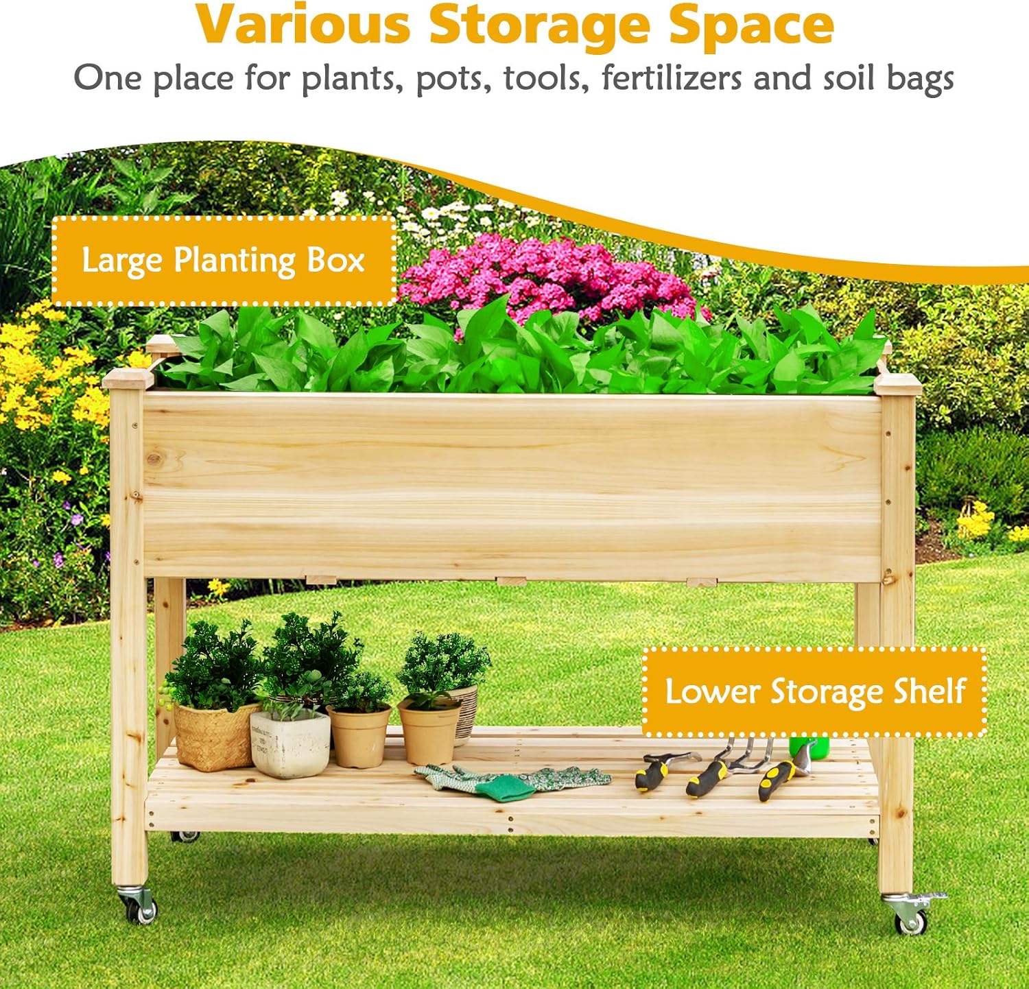 Wooden Raised Garden Bed on Wh - Raised Garden Bed ulasan dan harga